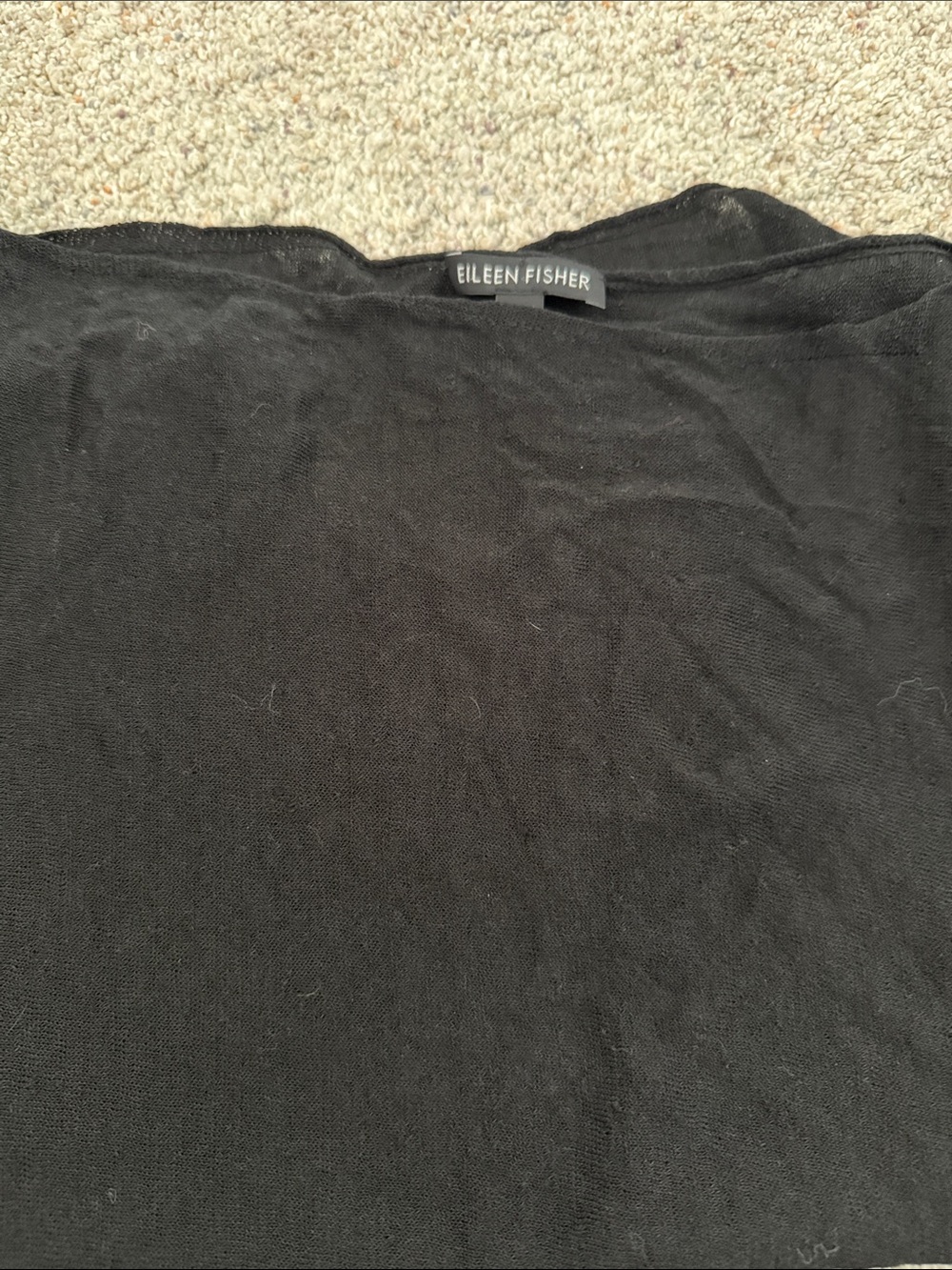 Eileen Fisher Black Sheer Shawl Top OS - Picture 5 of 5